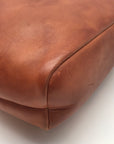 Uniquely Crafted By Artisans In India Diagonal Pleated Brown Leather Hobo