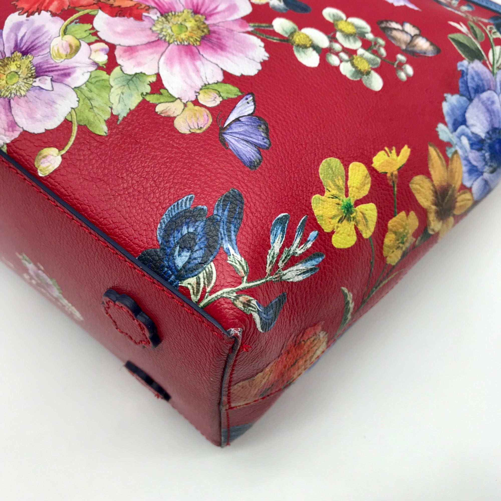 Brighton Red Leather Social Mailer Blossom Hill Rouge Scarlet Tote