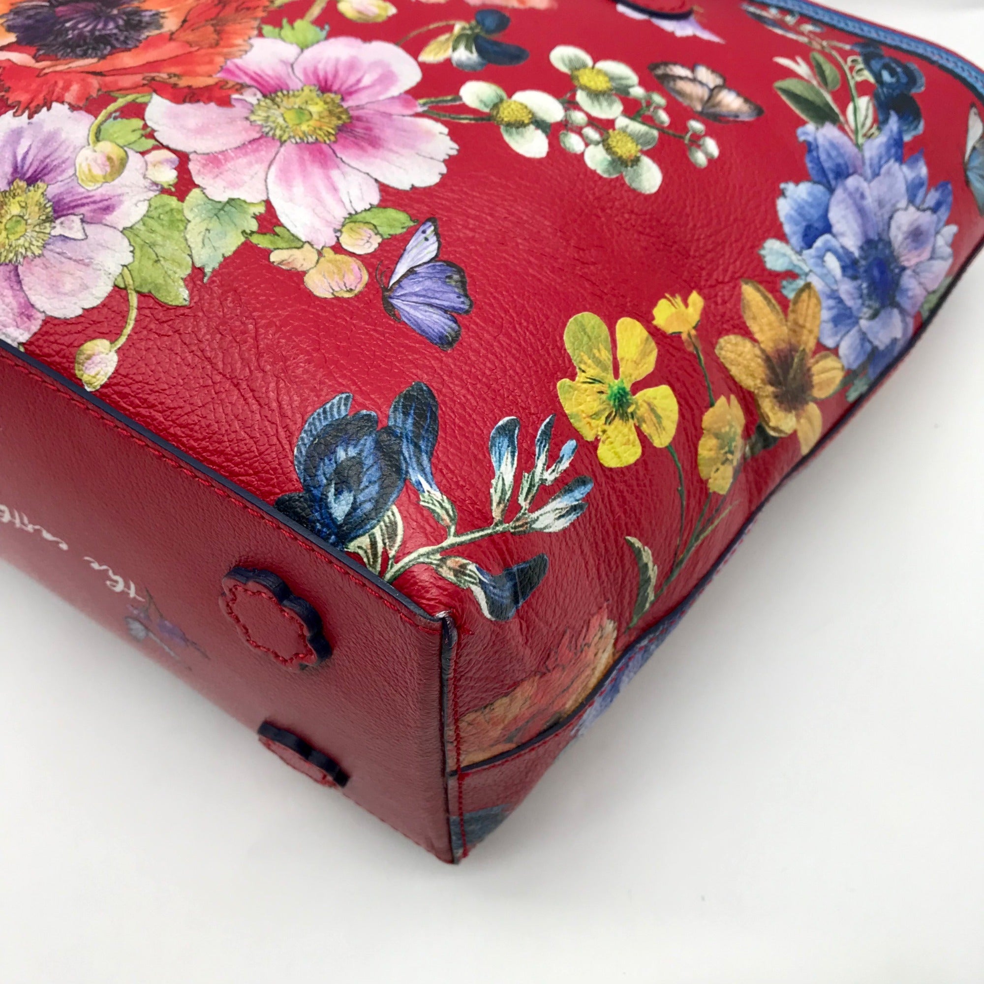 Brighton Red Leather Social Mailer Blossom Hill Rouge Scarlet Tote