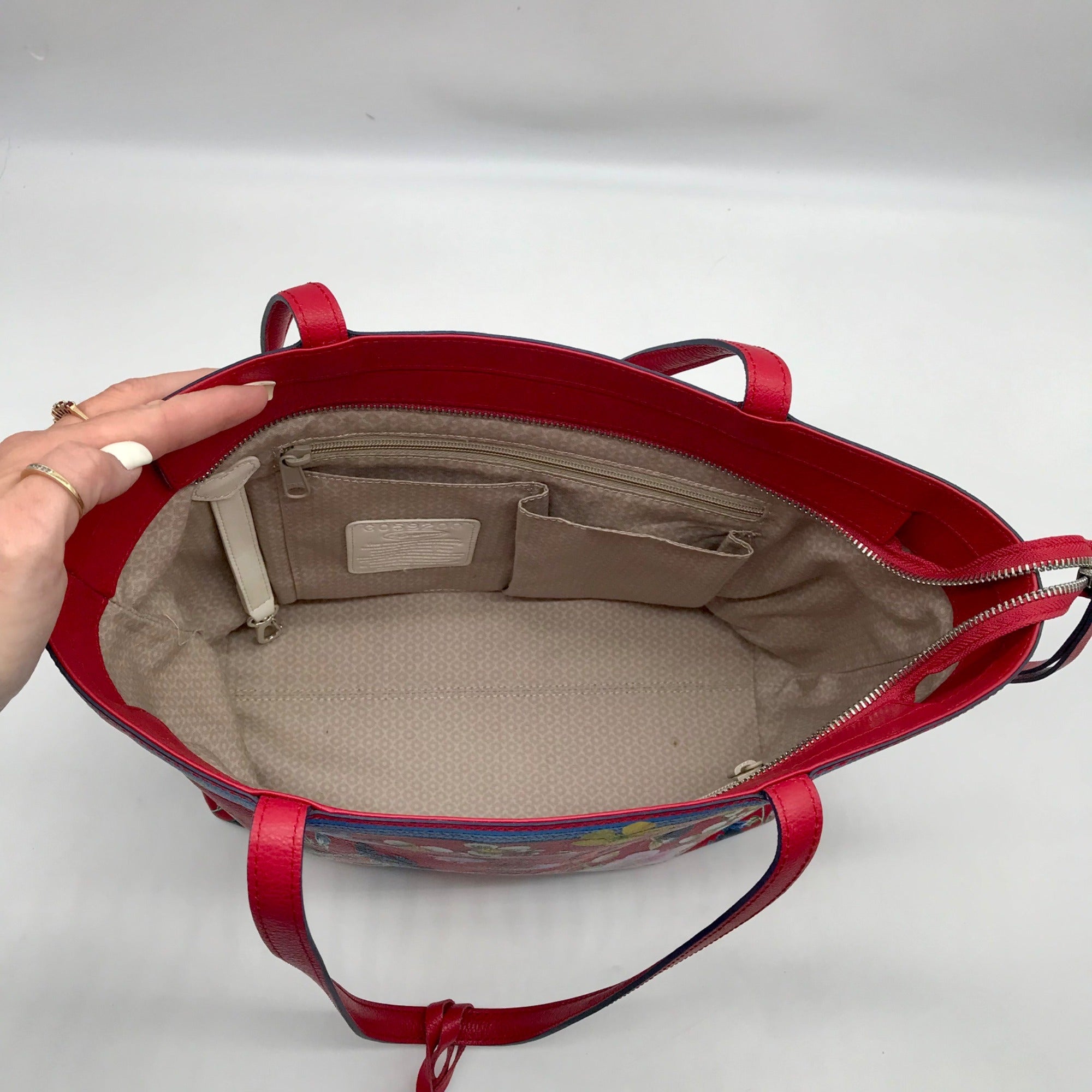 Brighton Red Leather Social Mailer Blossom Hill Rouge Scarlet Tote