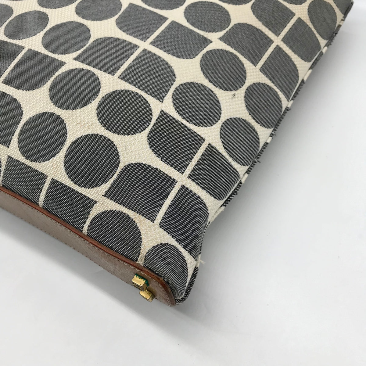 Kate Spade Gray Canvas Vintage Geometric Print Shoulder Bag