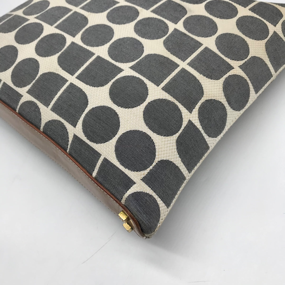 Kate Spade Gray Canvas Vintage Geometric Print Shoulder Bag