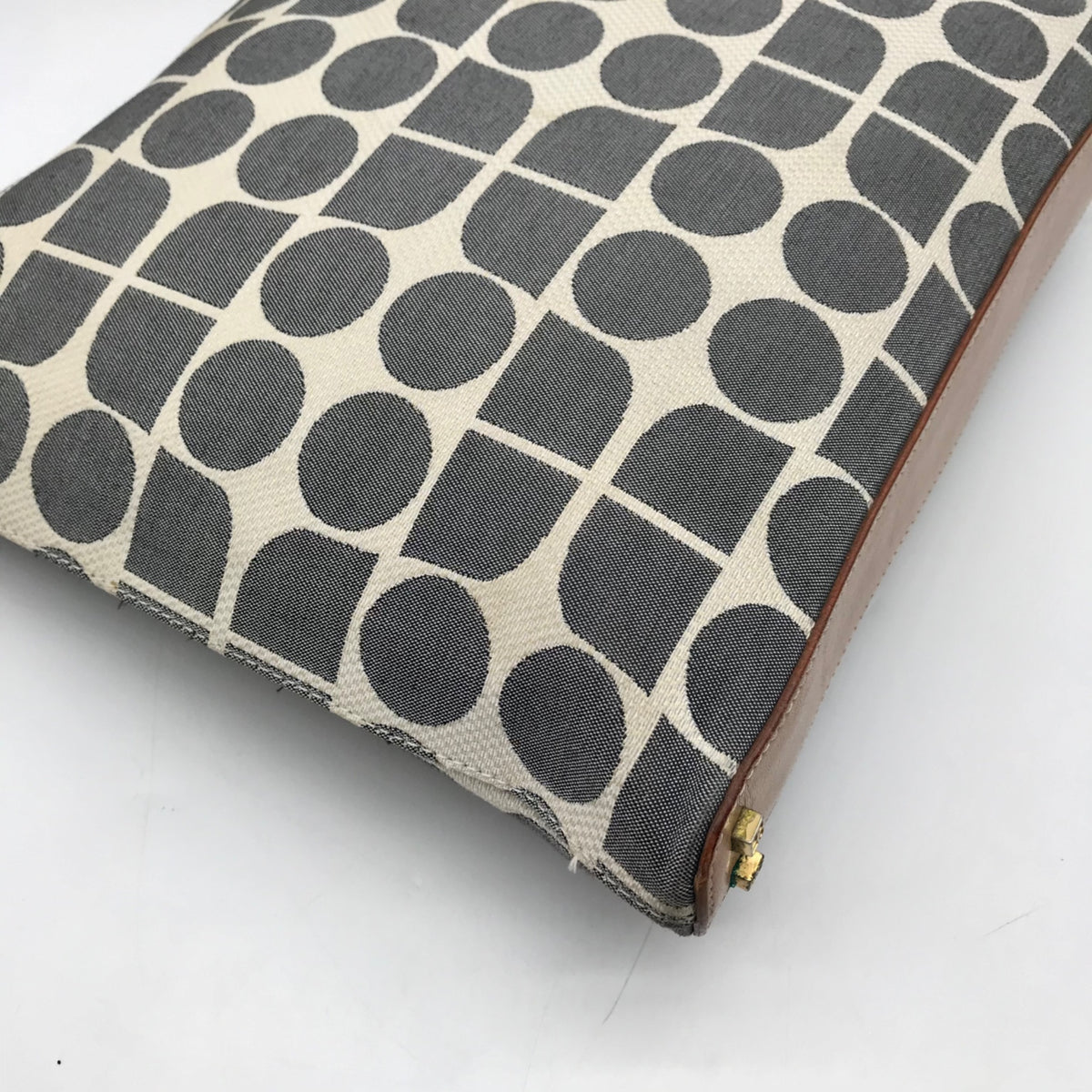 Kate Spade Gray Canvas Vintage Geometric Print Shoulder Bag