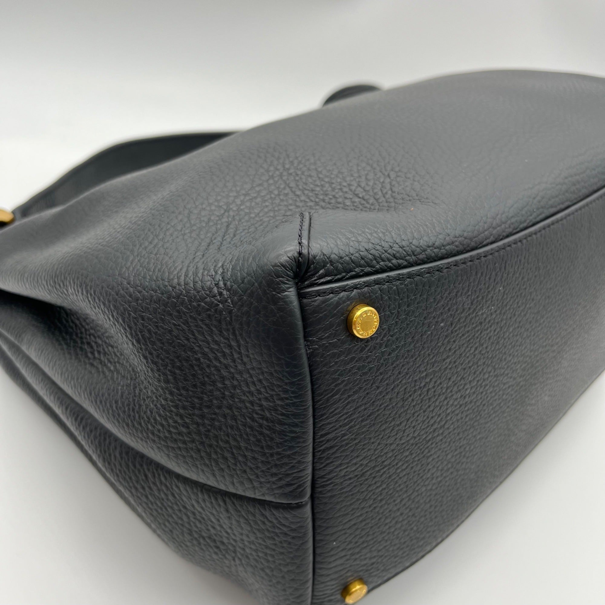 Donna Karan Black Pebbled Leather Glenwood Shoulder Bag