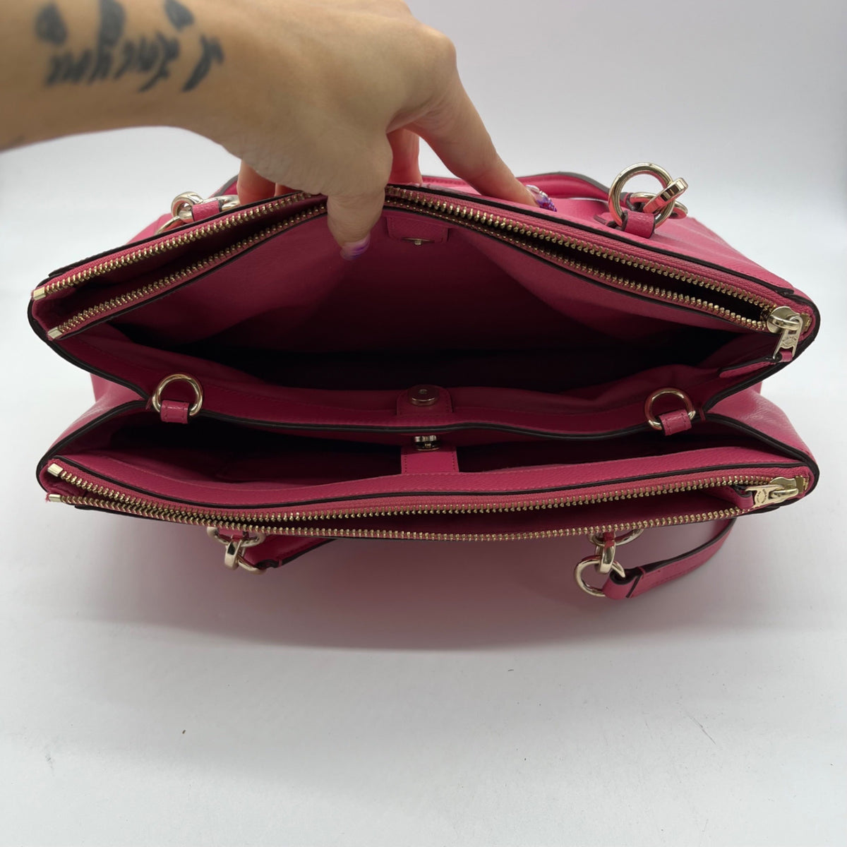 Coach Pink Leather Tote Bag