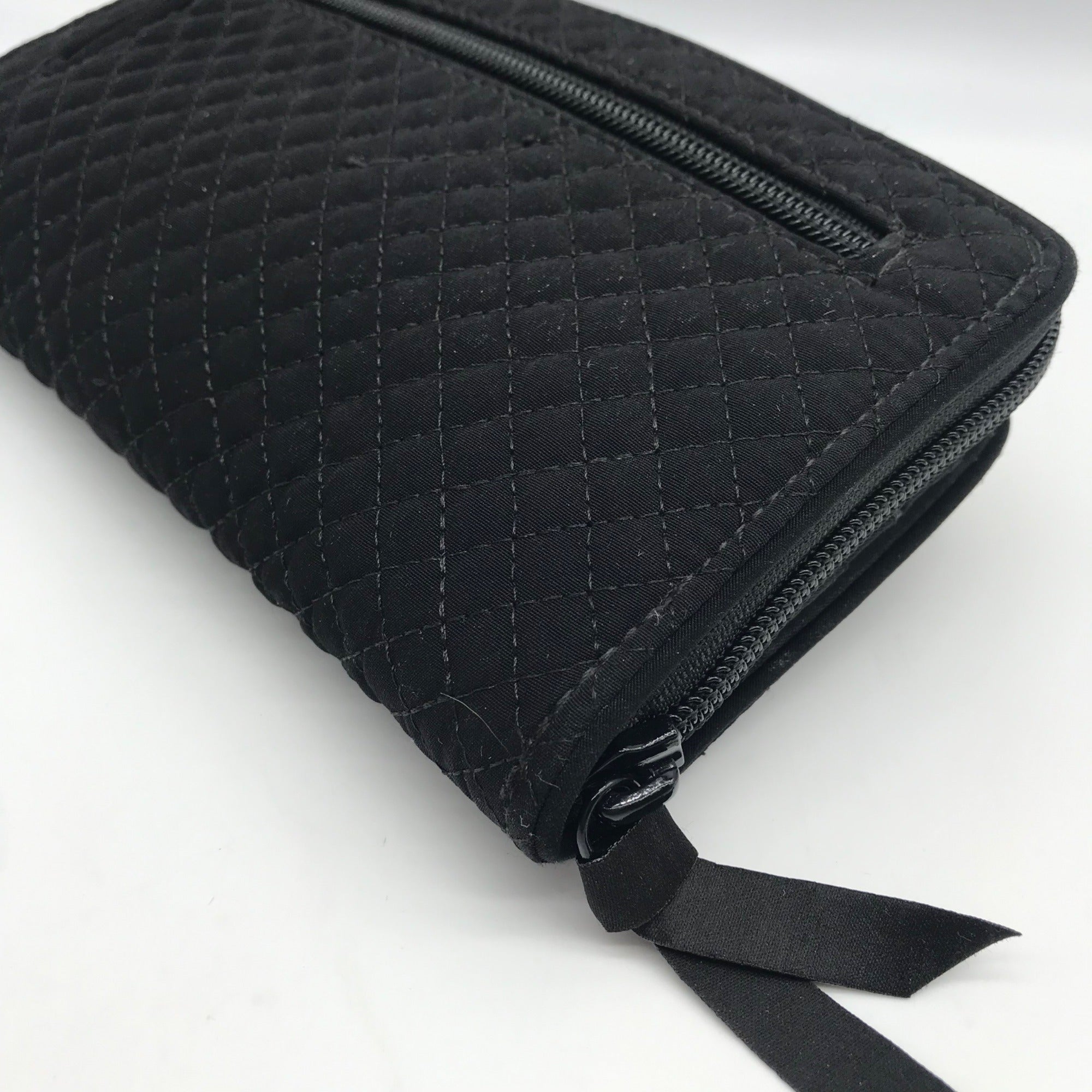 Vera Bradley Black Microfiber RFID Turnlock Wallet