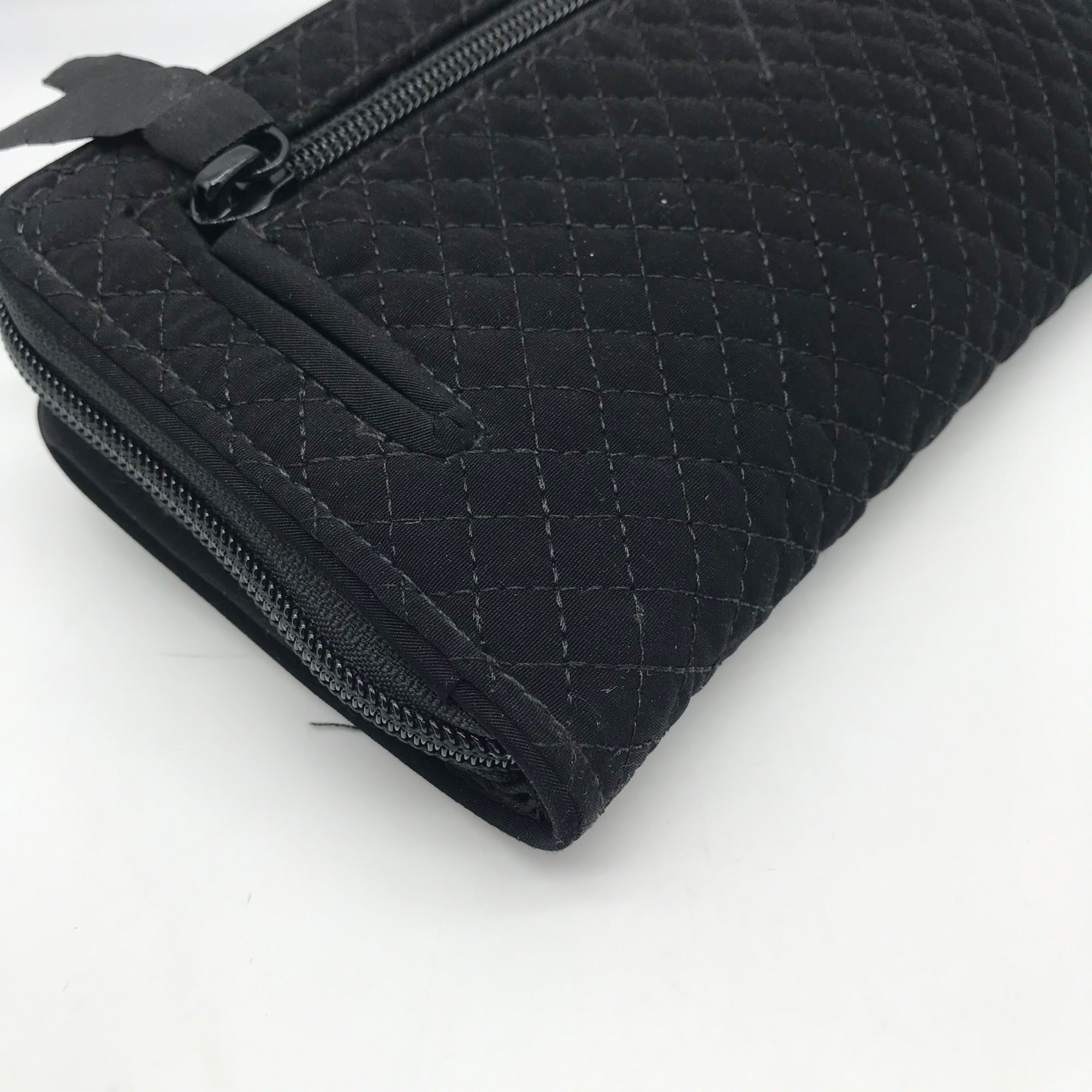 Vera Bradley Black Microfiber RFID Turnlock Wallet