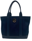 Michael Kors Navy Fulton Textured Canvas and Leather Trim Medium Tote