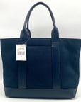 Michael Kors Navy Fulton Textured Canvas and Leather Trim Medium Tote