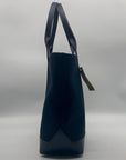 Michael Kors Navy Fulton Textured Canvas and Leather Trim Medium Tote