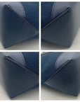 Michael Kors Navy Fulton Textured Canvas and Leather Trim Medium Tote