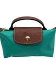 Longchamp Turquoise Nylon Le Pliage Mini Pouch