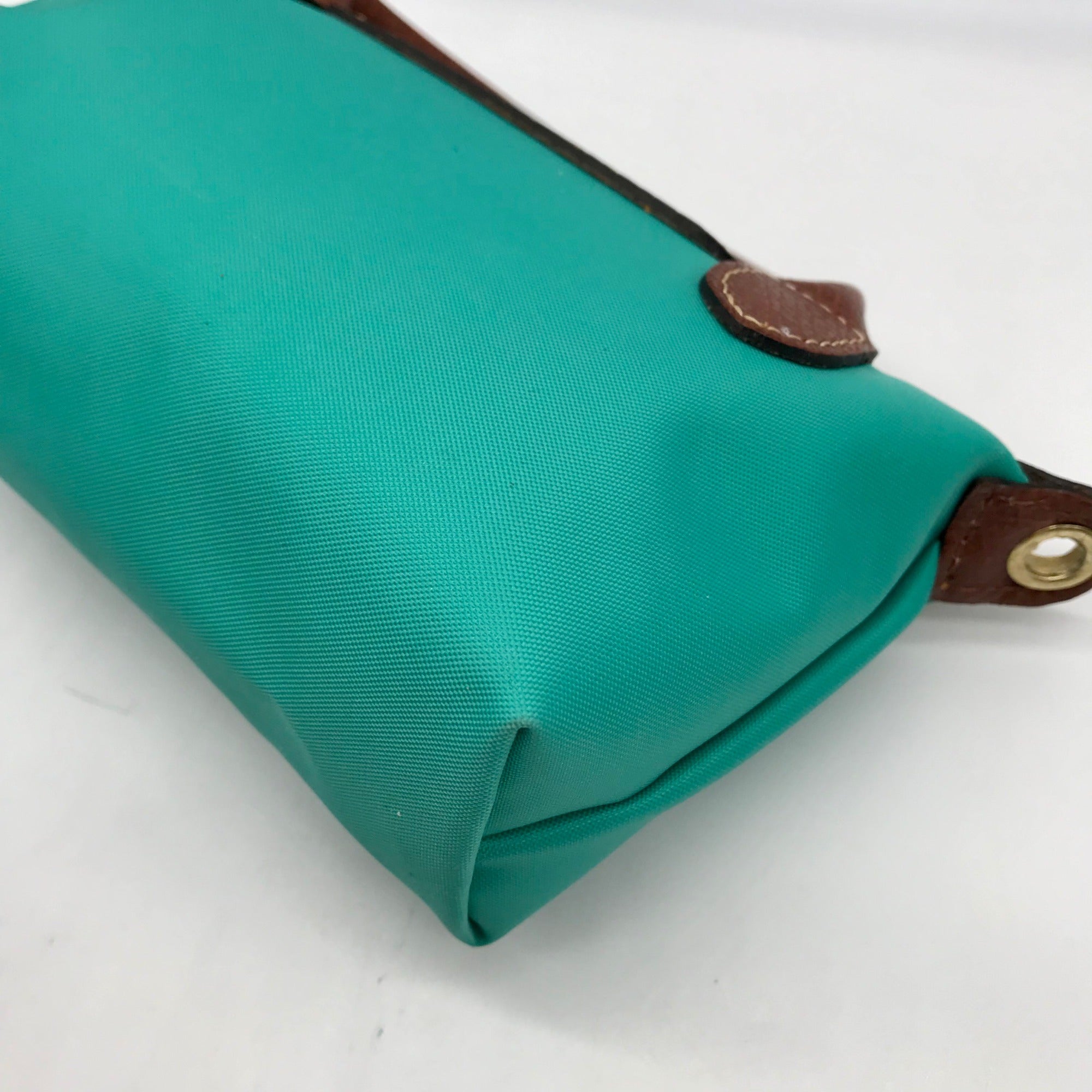 Longchamp Turquoise Nylon Le Pliage Mini Pouch