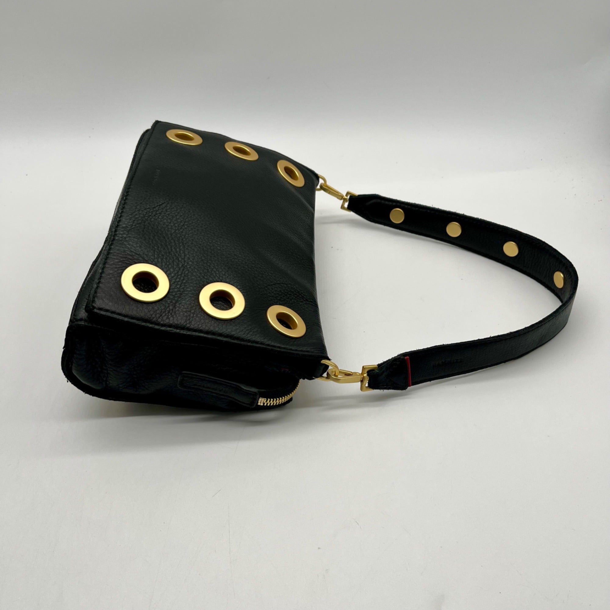 Hammitt Black Pebbled Leather Reversible Shoulder Bag