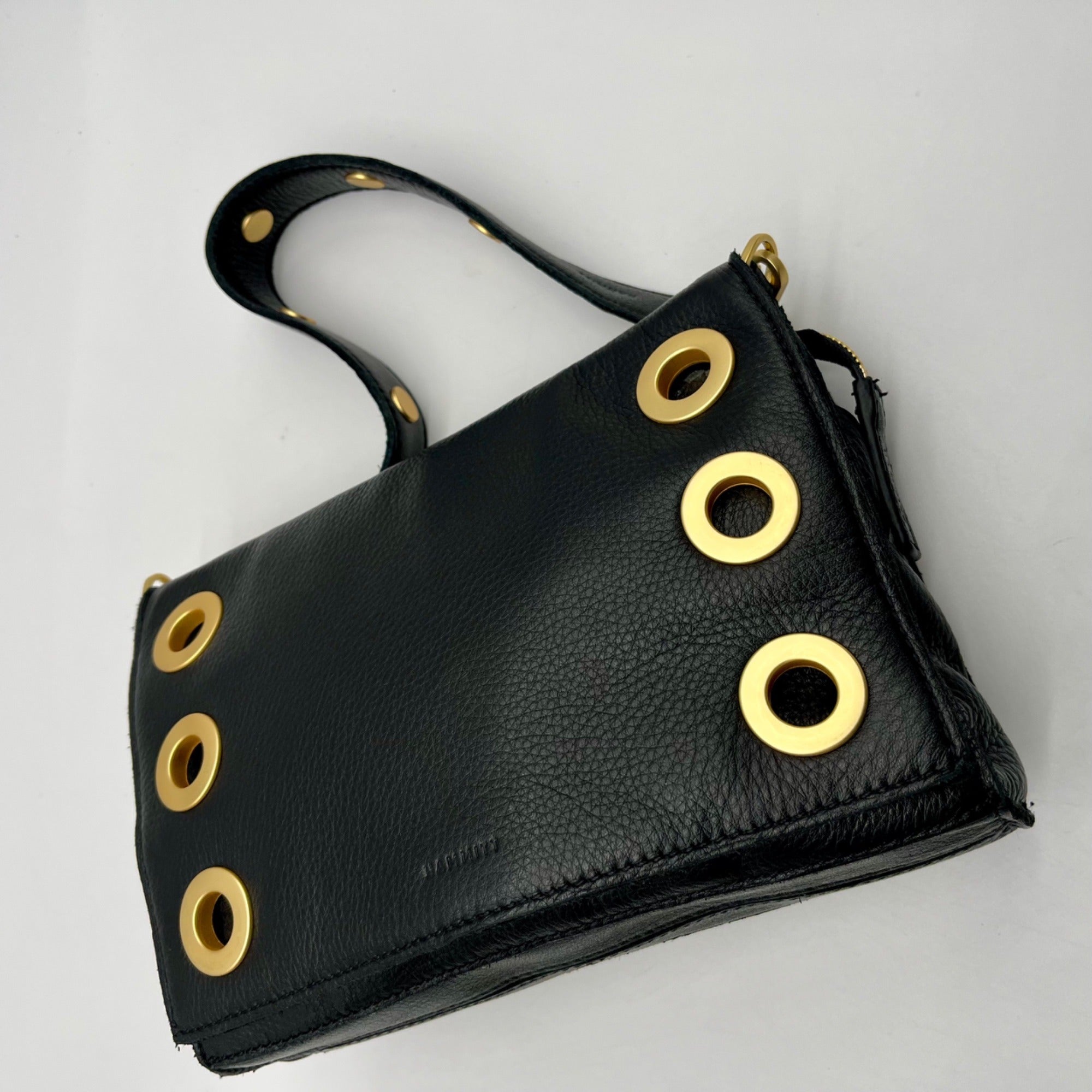 Hammitt Black Pebbled Leather Reversible Shoulder Bag