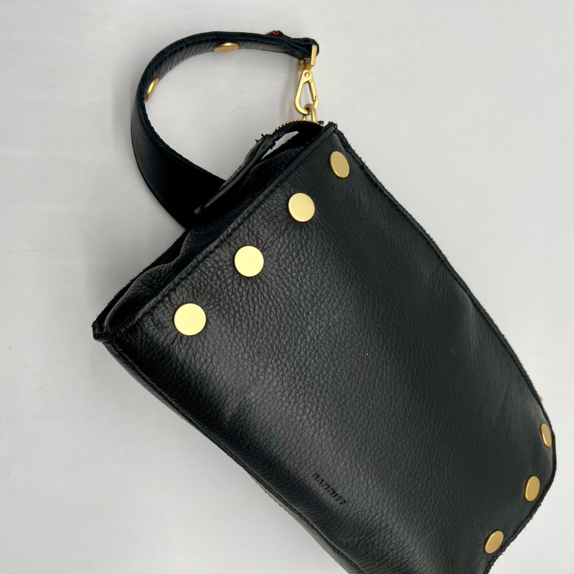 Hammitt Black Pebbled Leather Reversible Shoulder Bag