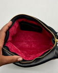 Hammitt Black Pebbled Leather Reversible Shoulder Bag