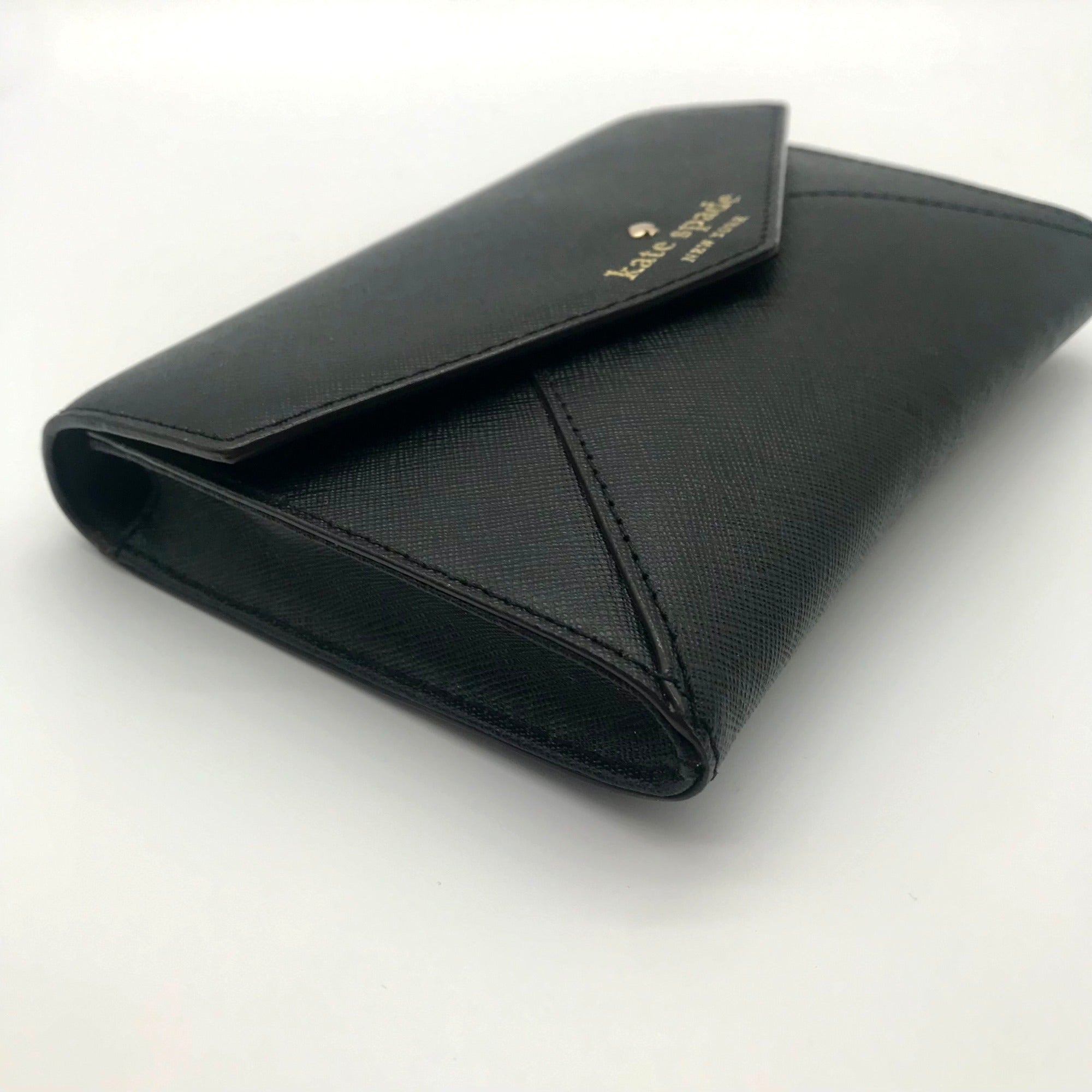 Kate Spade Black Saffiano Leather Cedar Street Monday Envelope Crossbody Bag