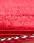 Balenciaga Red Leather City Flap Continental Wallet