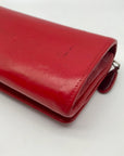 Balenciaga Red Leather City Flap Continental Wallet