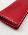 Balenciaga Red Leather City Flap Continental Wallet