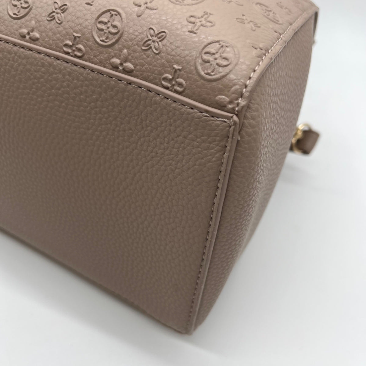 Like Dreams Taupe Large Bow Faux Leather Satchel