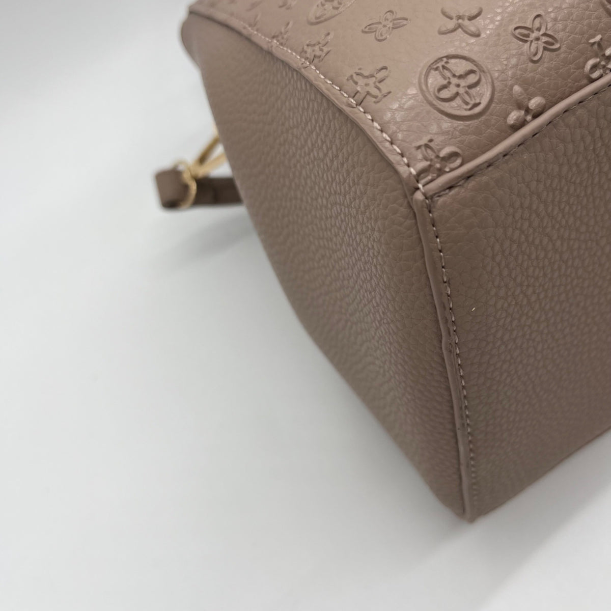 Like Dreams Taupe Large Bow Faux Leather Satchel