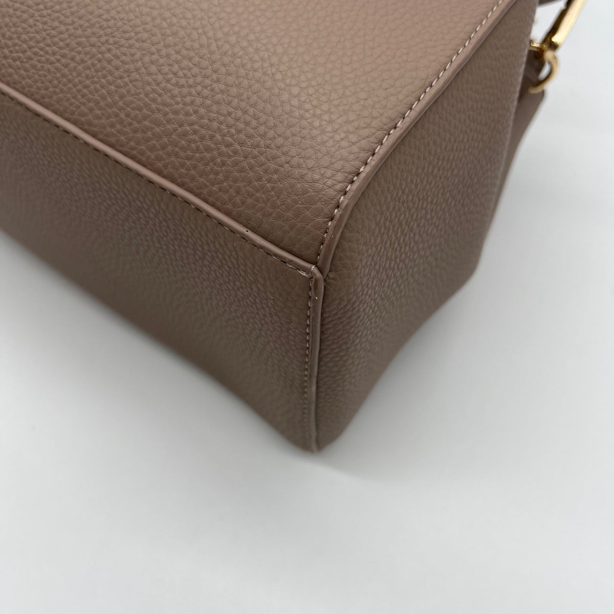 Like Dreams Taupe Large Bow Faux Leather Satchel
