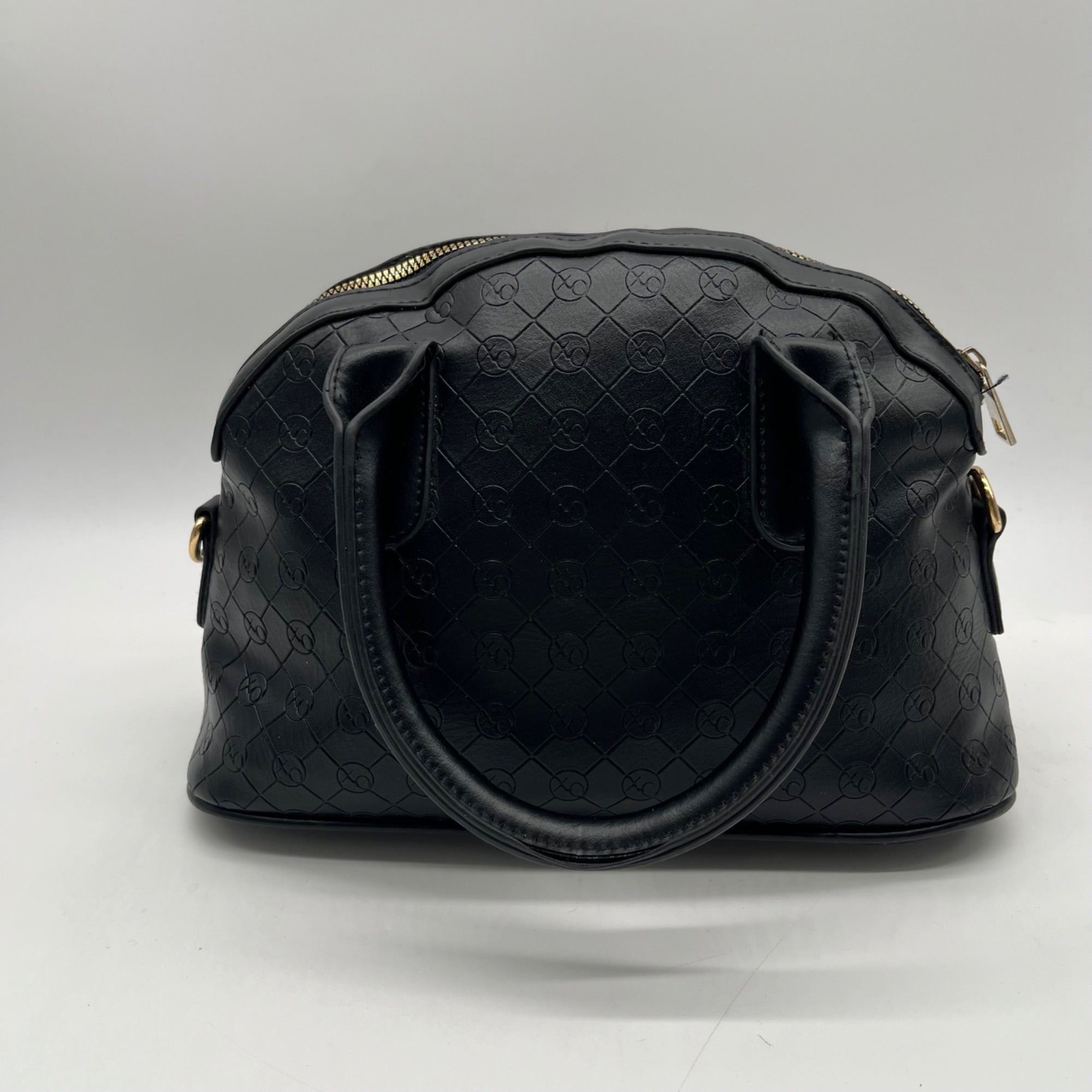 XOXO Black Faux Leather Logo Embossed Satchel Bag