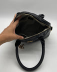 XOXO Black Faux Leather Logo Embossed Satchel Bag