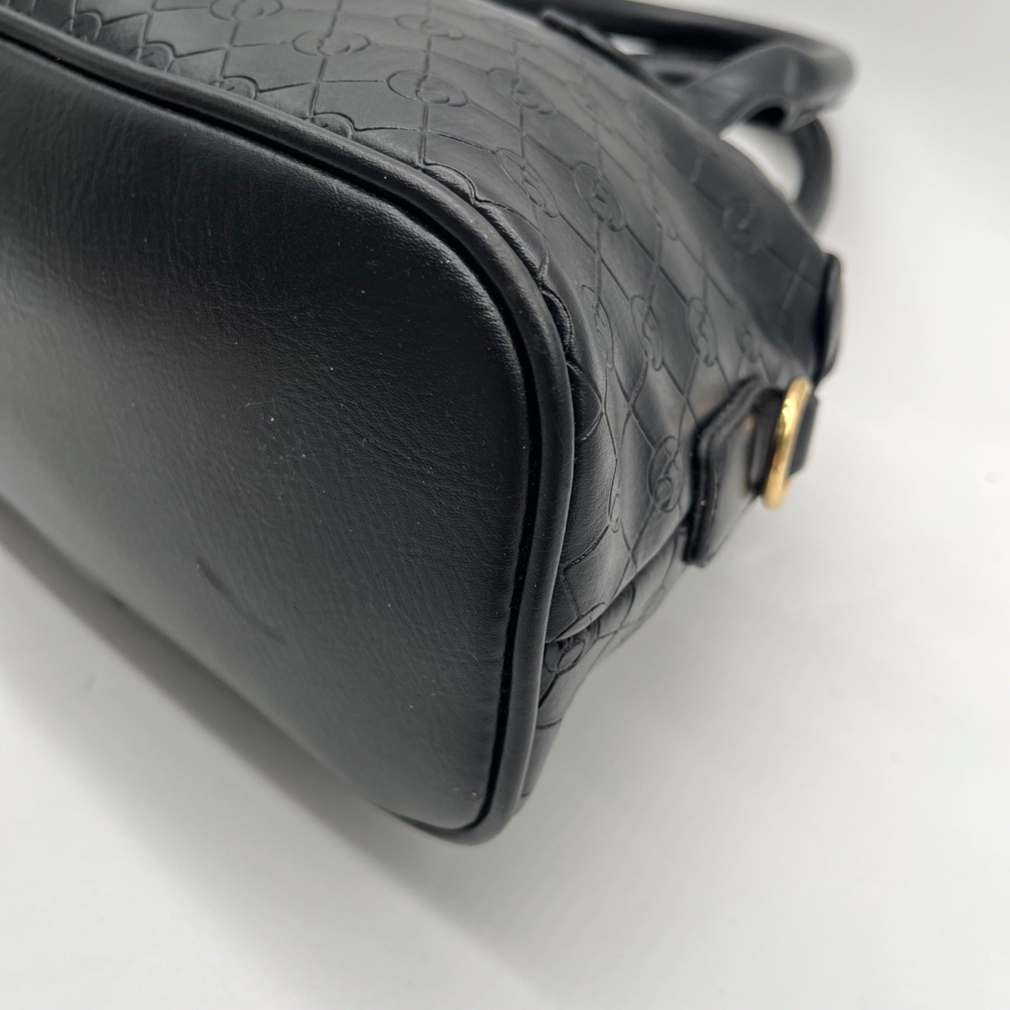 XOXO Black Faux Leather Logo Embossed Satchel Bag