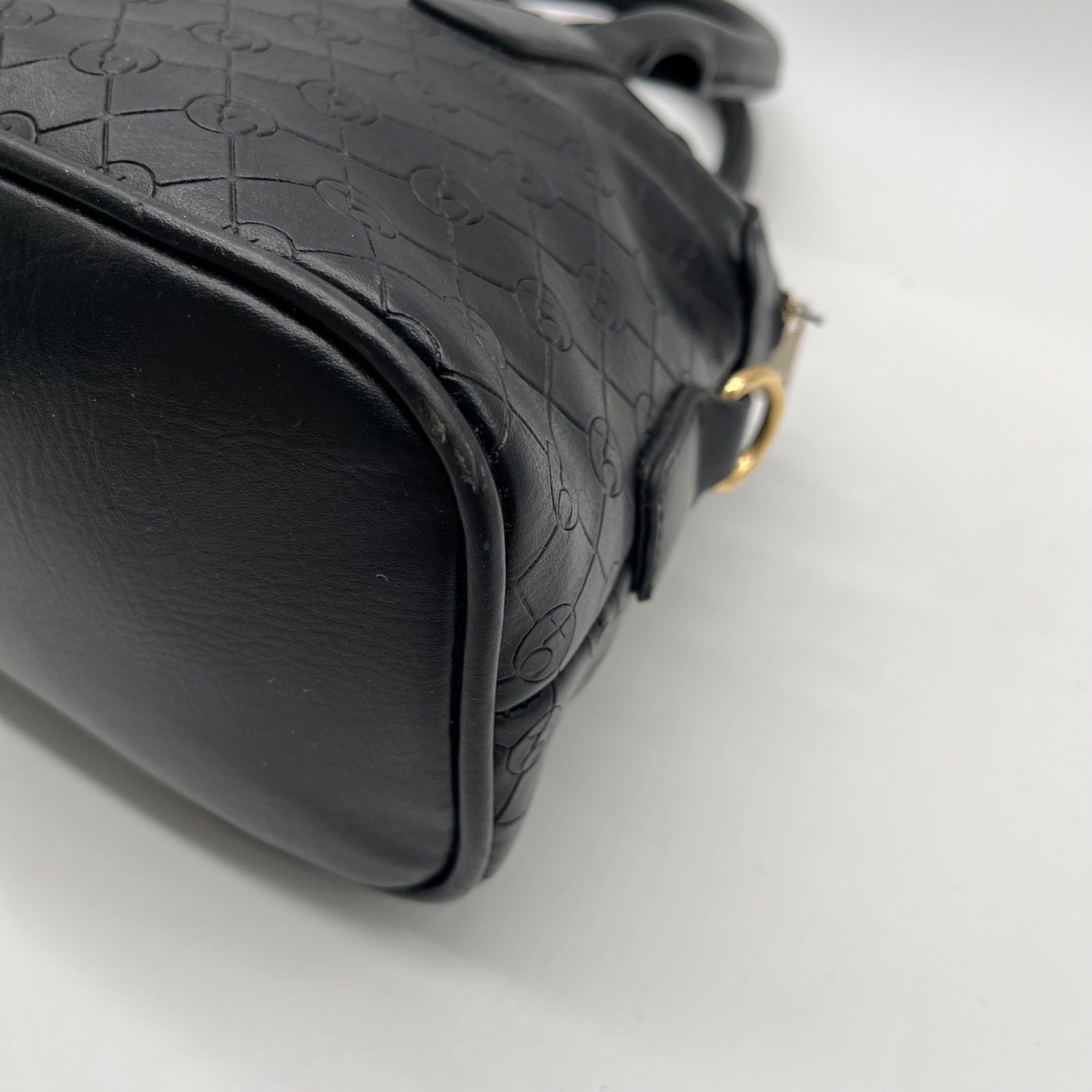 XOXO Black Faux Leather Logo Embossed Satchel Bag