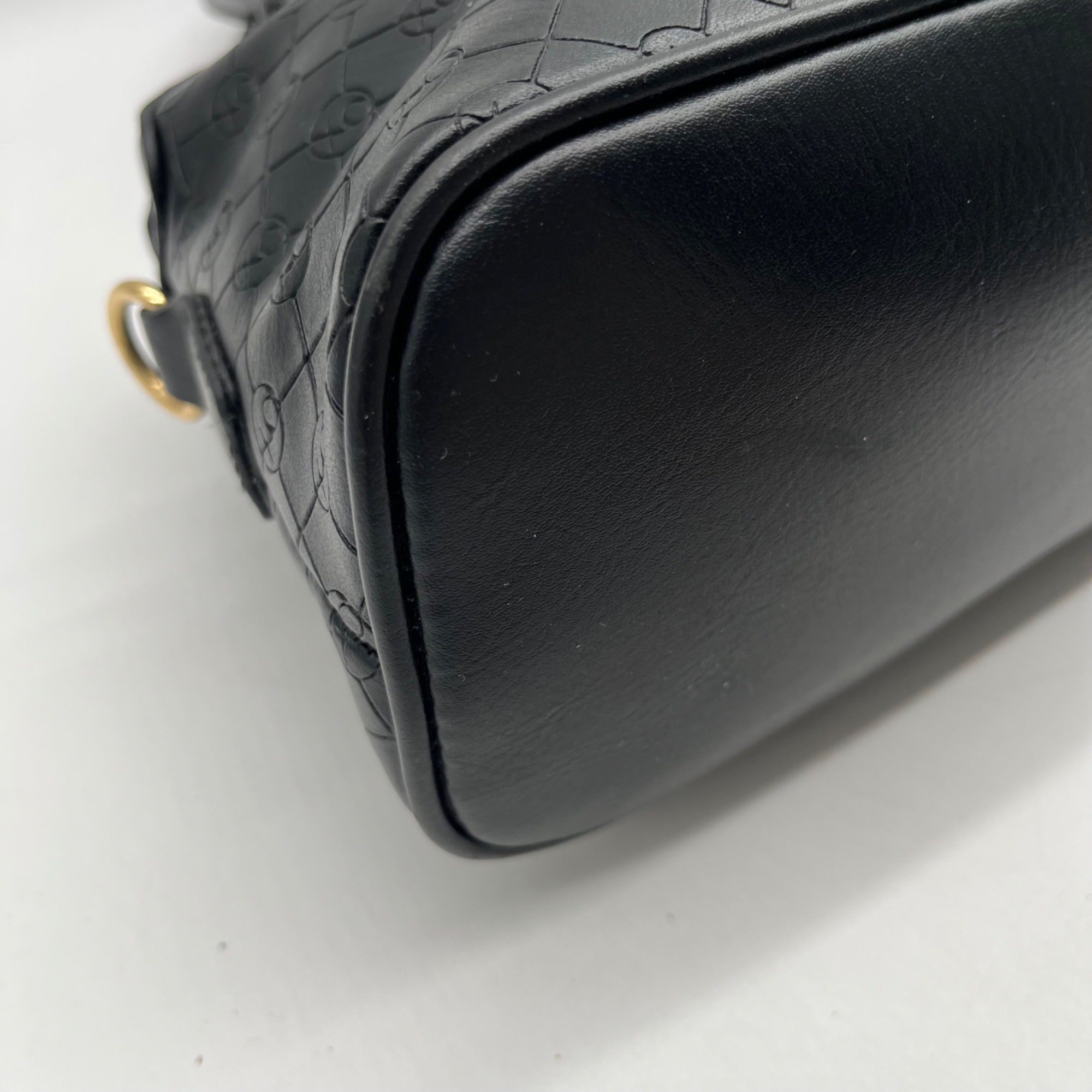 XOXO Black Faux Leather Logo Embossed Satchel Bag