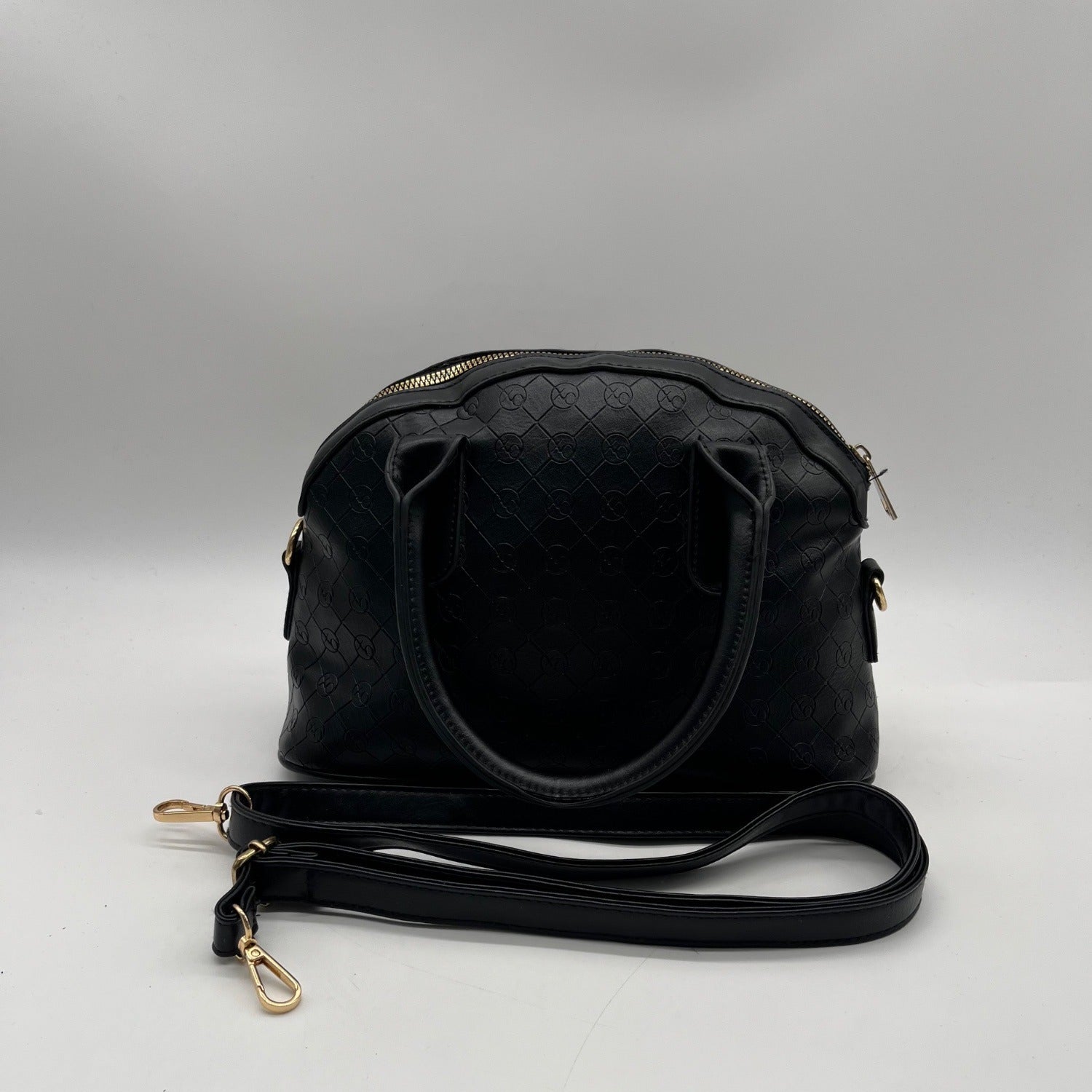 XOXO Black Faux Leather Logo Embossed Satchel Bag