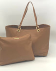 Steven Madden Brown Faux Leather Large Tote Set