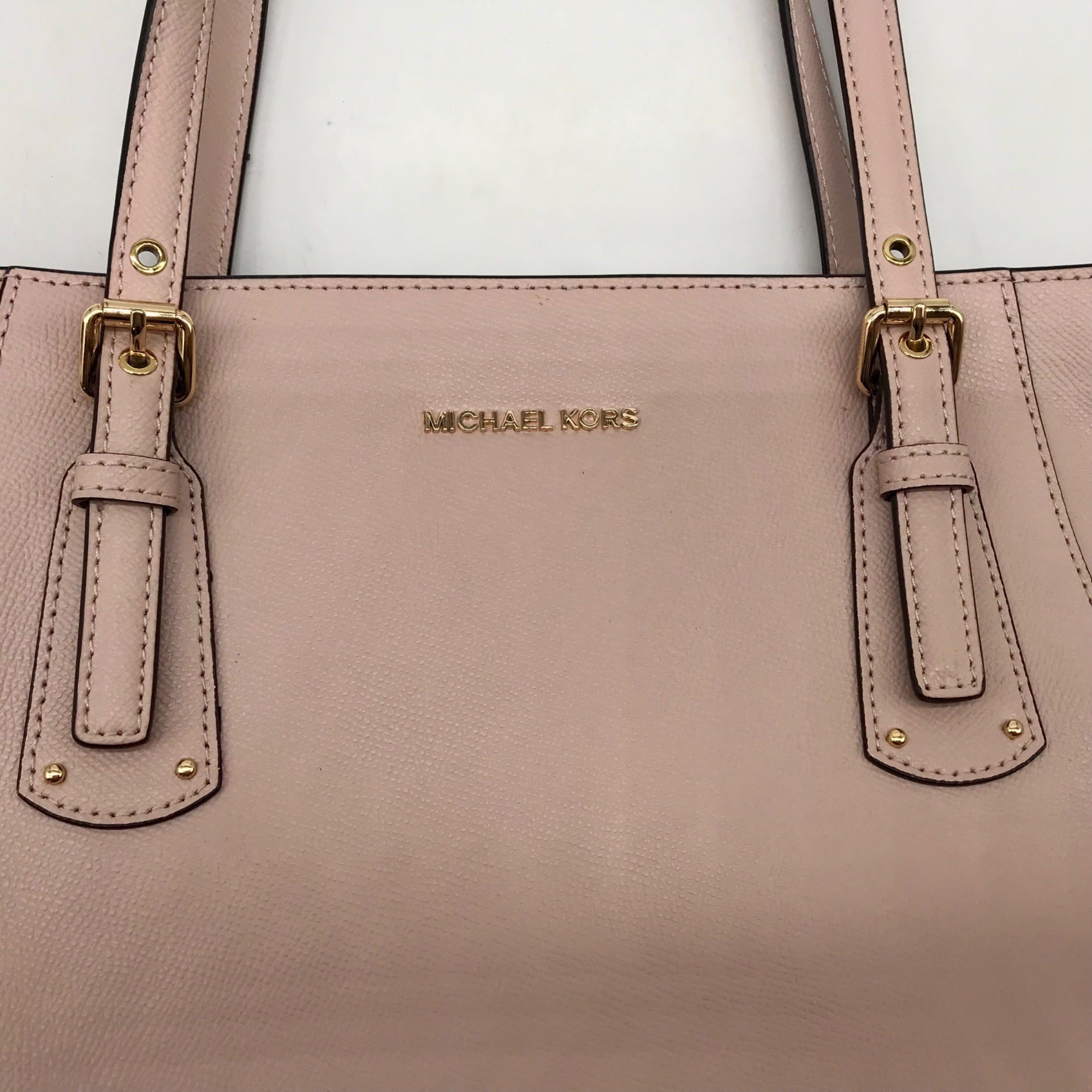 Michael Kors Soft Pink Leather Voyager East/West Tote Bag