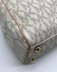 Michael Kors Vanilla Monogram Canvas Jet Set Work Tote Bag