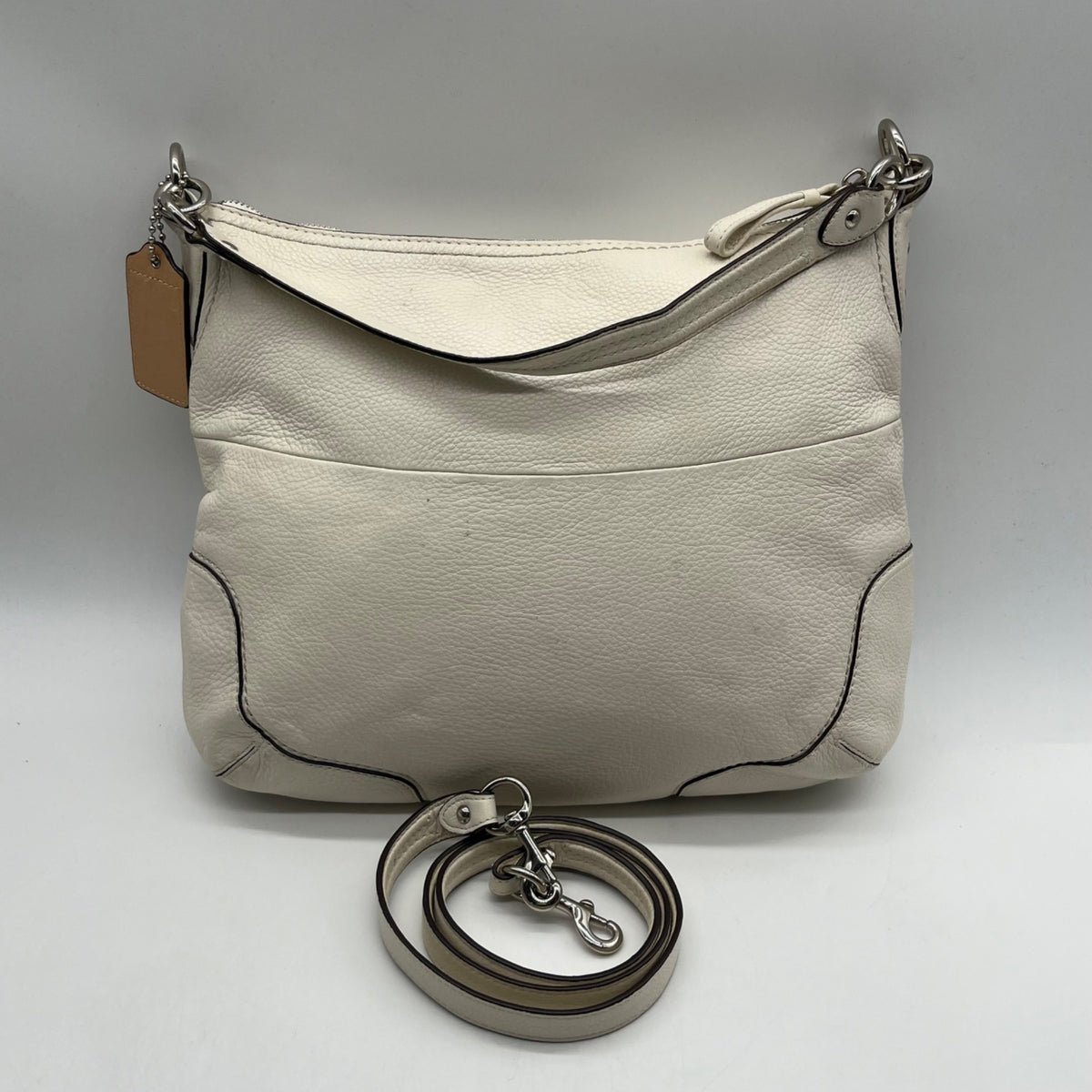 Coach Beige Poppy Avery Pebbled Hobo Bag 22423