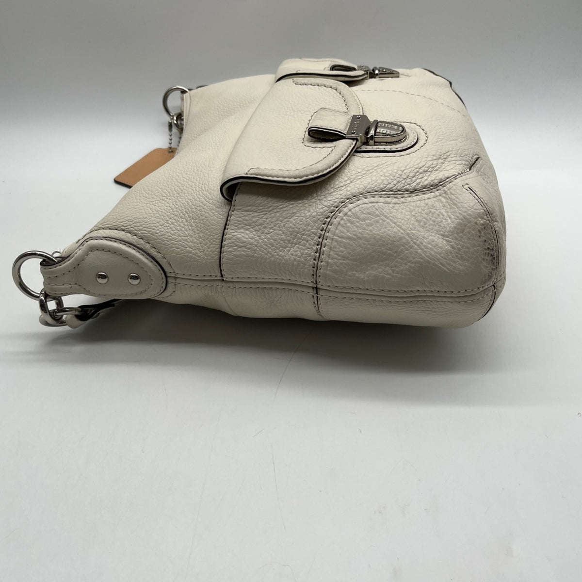 Coach Beige Poppy Avery Pebbled Hobo Bag 22423