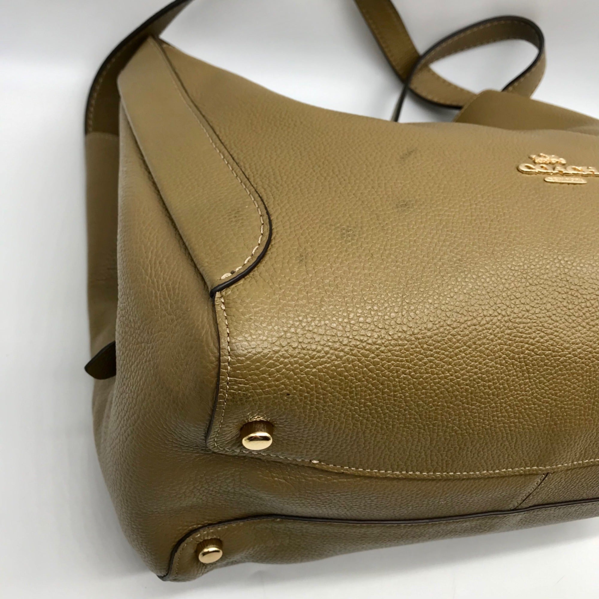 Coach Olive Green Pebbled Leather Hadley Hobo Bag 73549