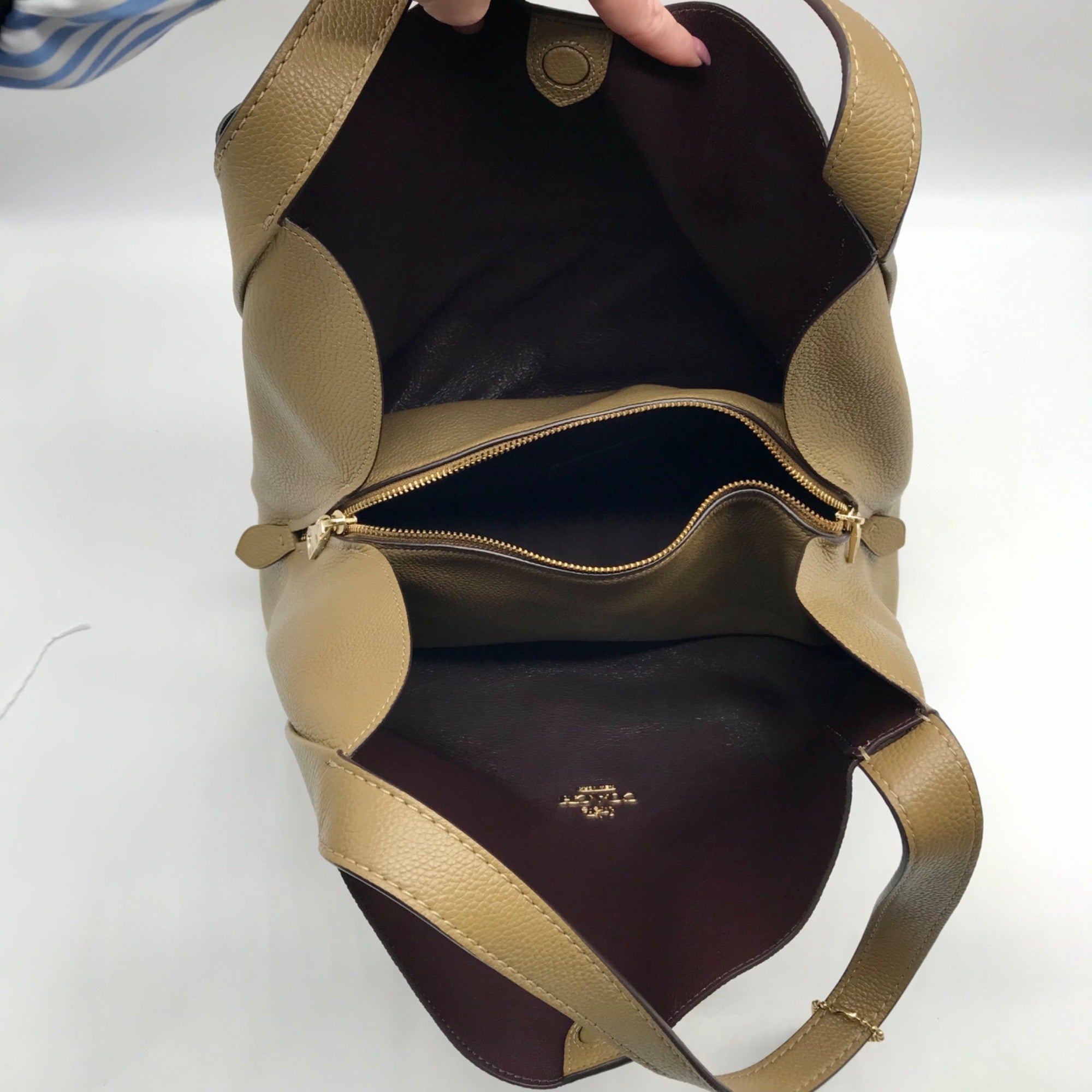 Coach Olive Green Pebbled Leather Hadley Hobo Bag 73549