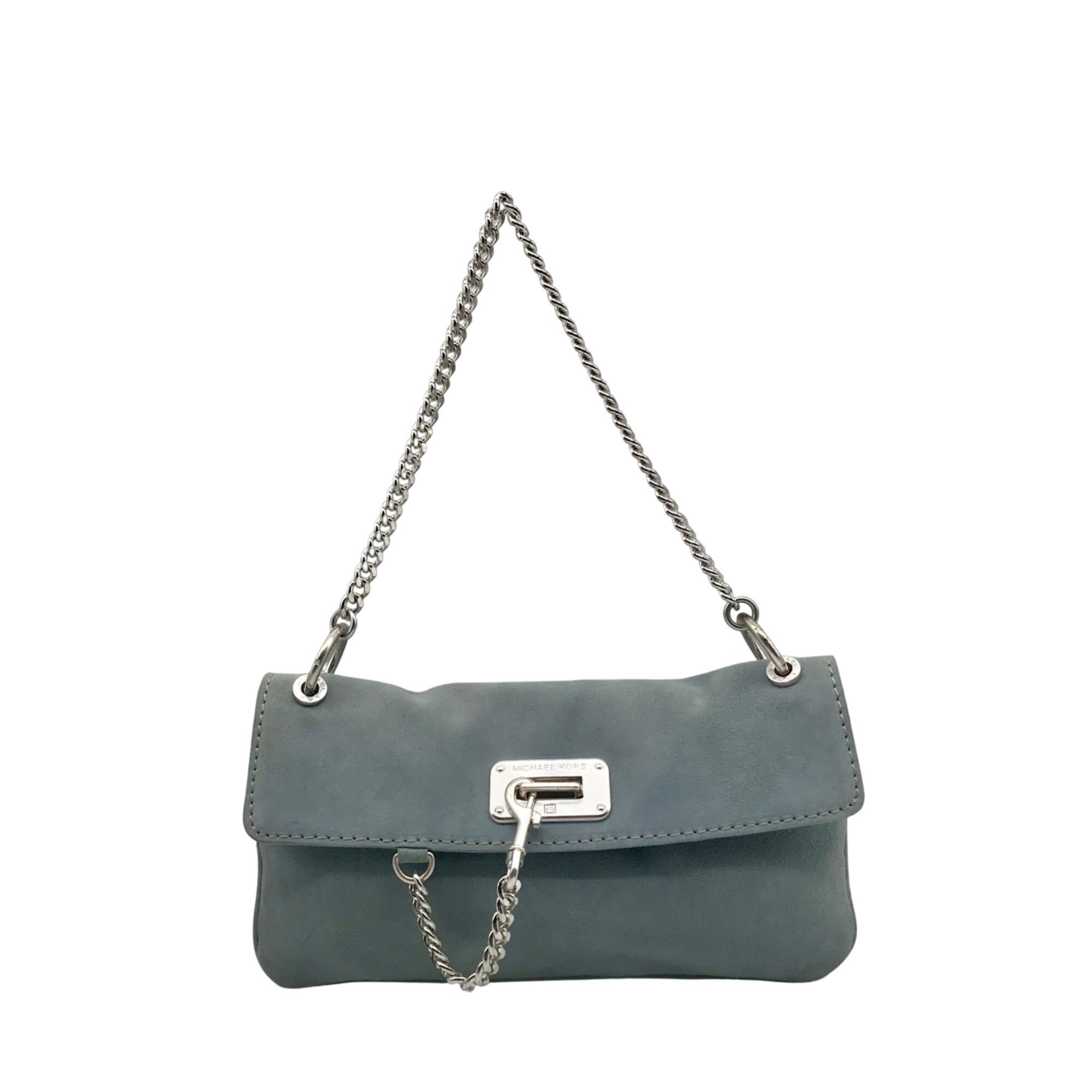 Michael Kors Light Blue Suede Shoulder Bag