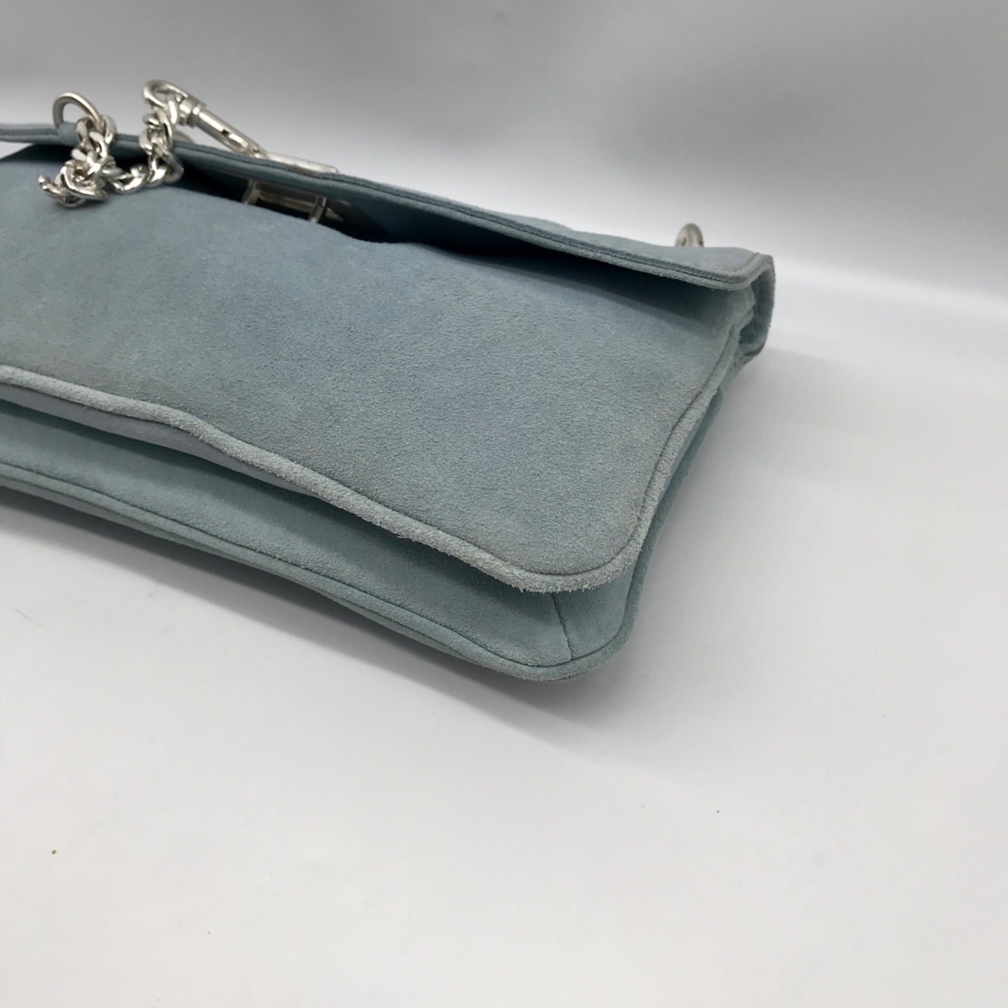 Michael Kors Light Blue Suede Shoulder Bag