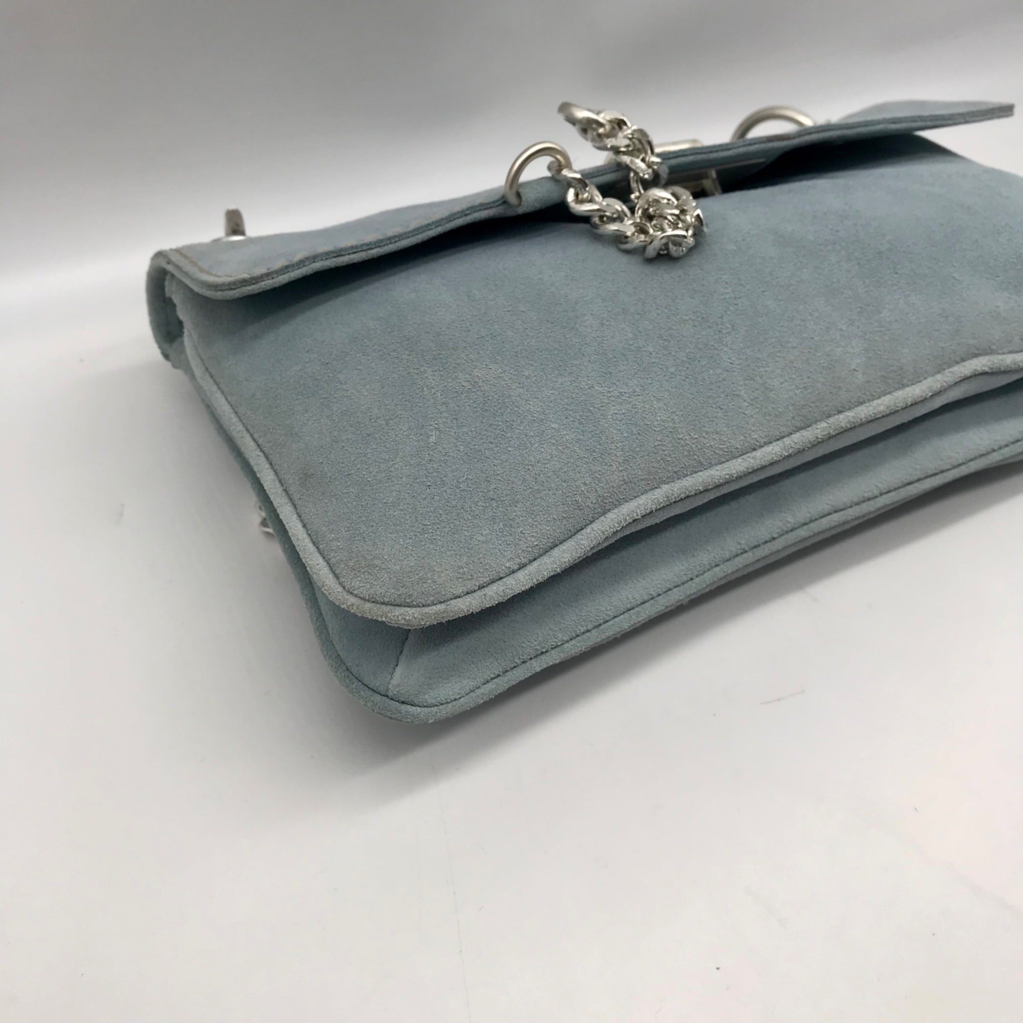 Michael Kors Light Blue Suede Shoulder Bag
