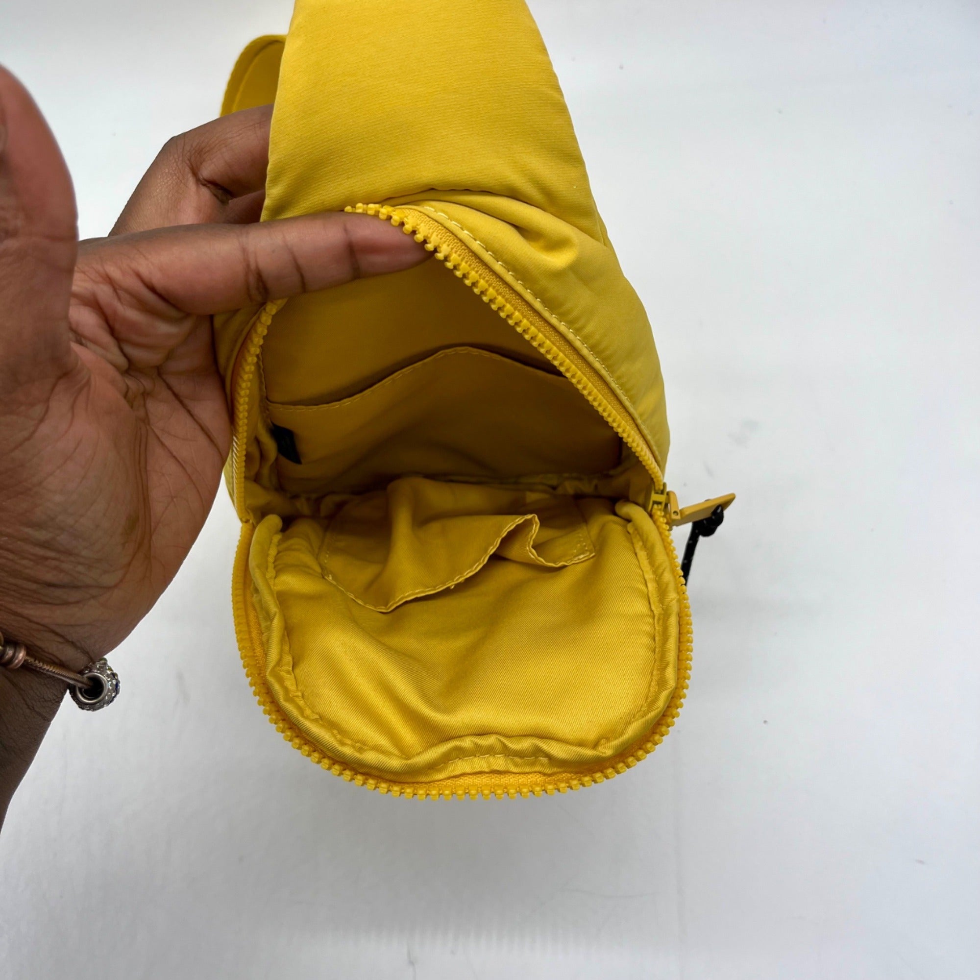 MMS Brands Mustard Yellow Nylon Sling Bag