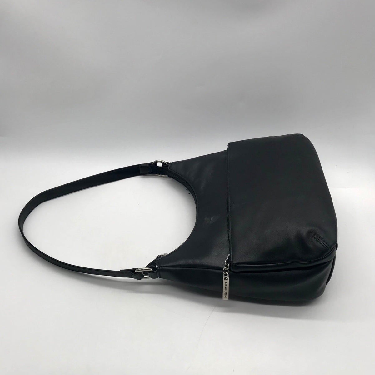 Giani Bernini Sleek Black Nappa Leather Shoulder Bag