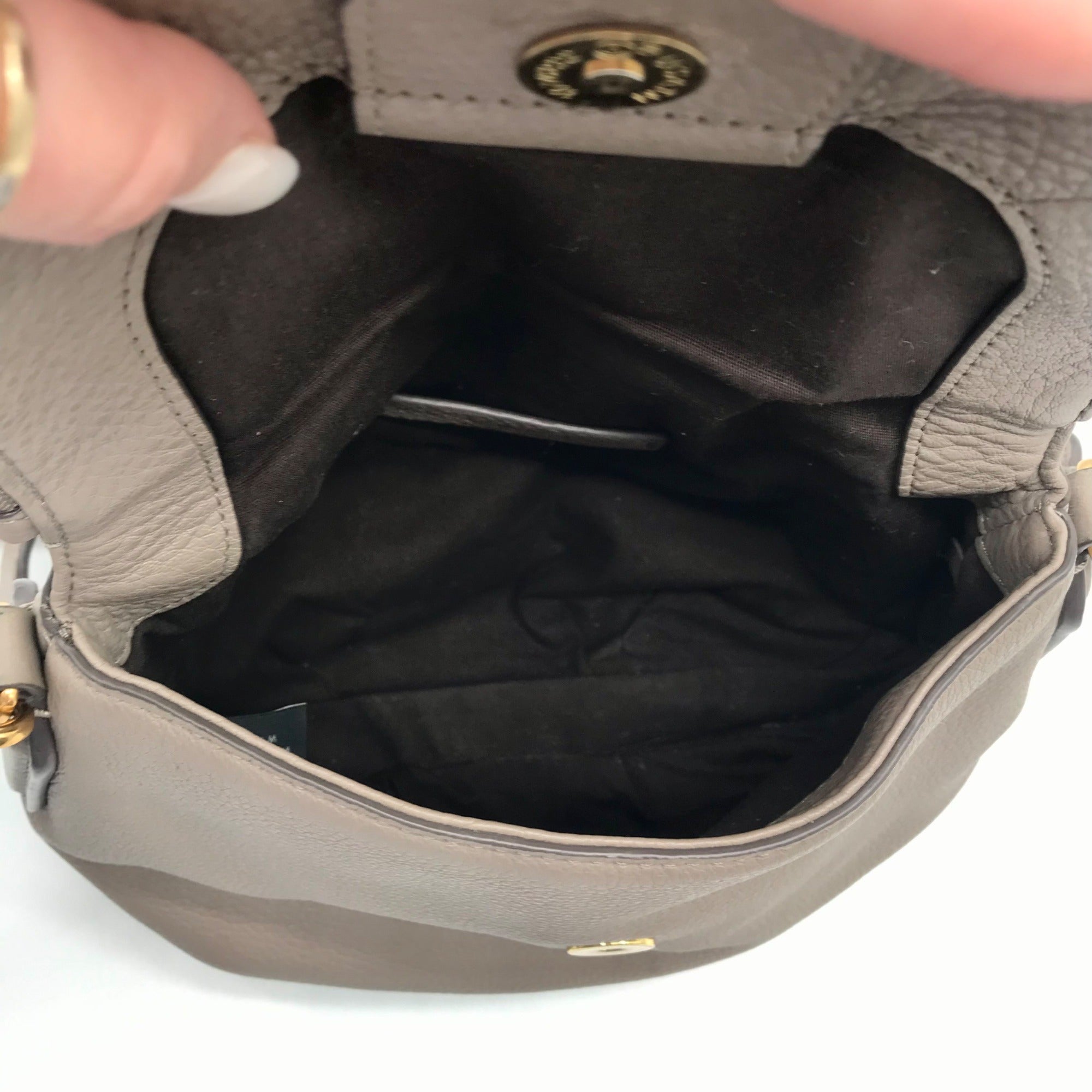 Marc Jacobs Classic Q Natasha Gray Pebbled Leather Crossbody Bag