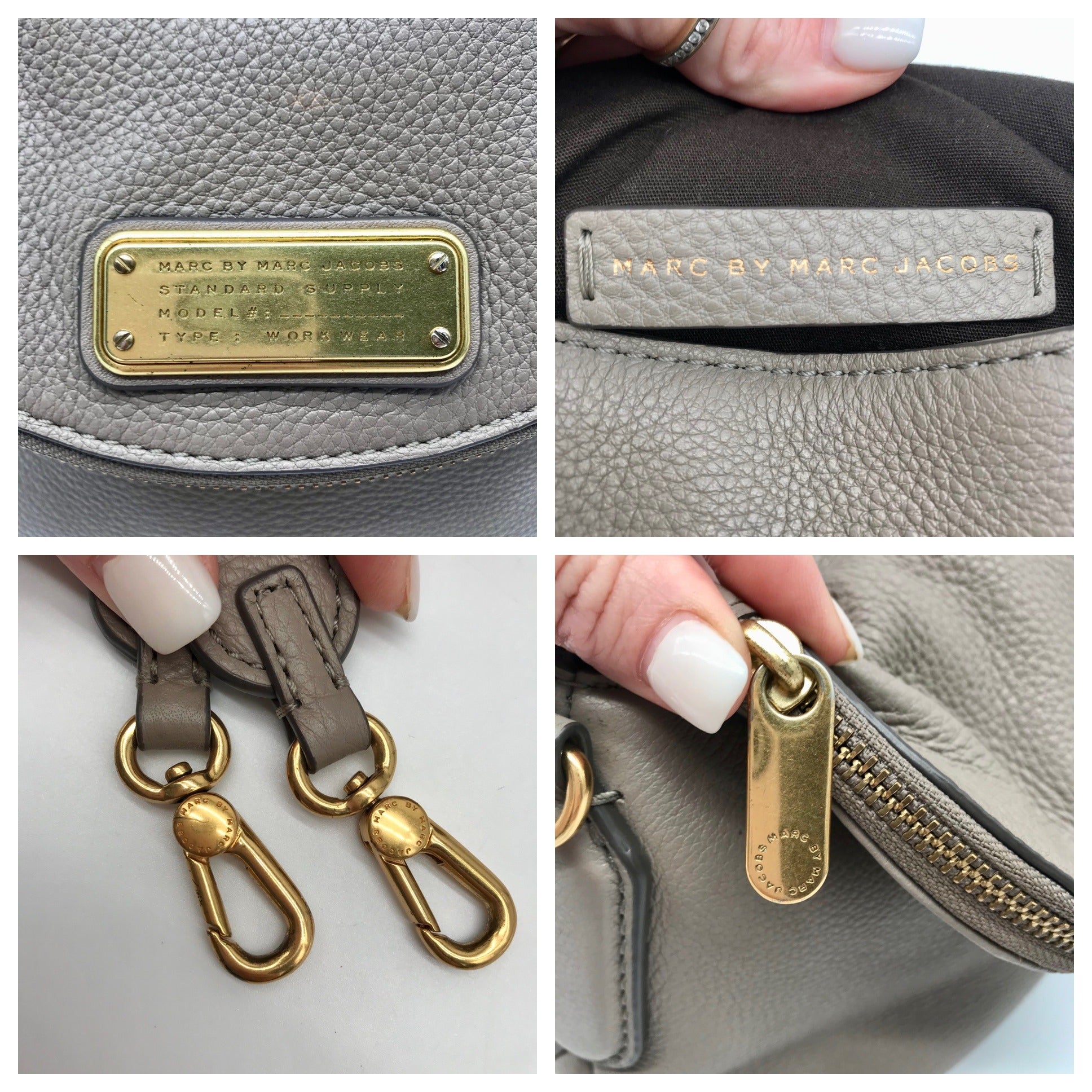 Marc Jacobs Classic Q Natasha Gray Pebbled Leather Crossbody Bag