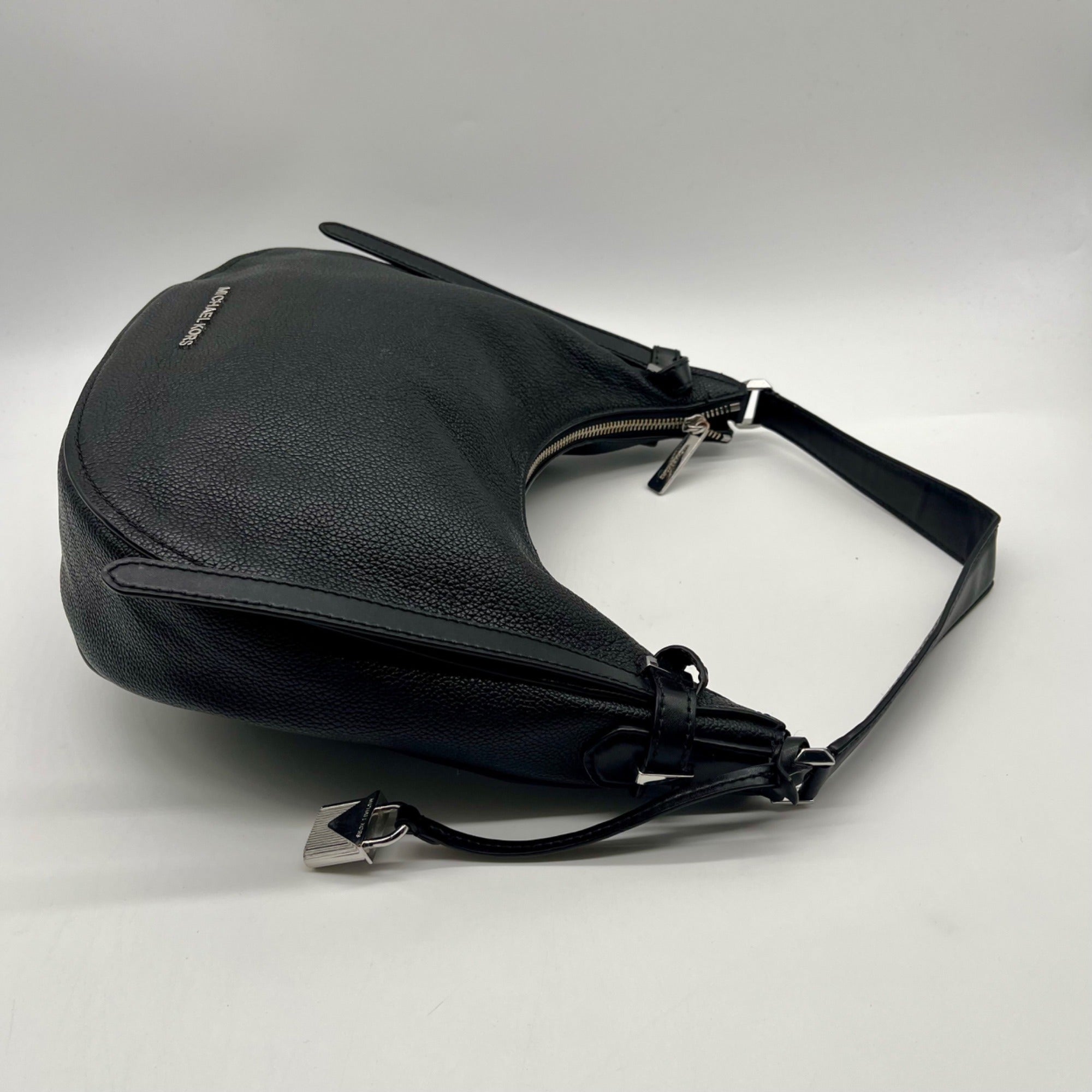 Michael Kors Black Pebbled Leather Hobo Bag