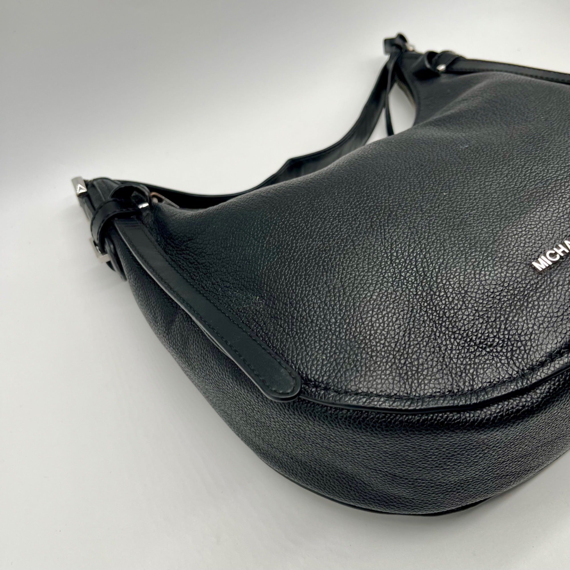 Michael Kors Black Pebbled Leather Hobo Bag